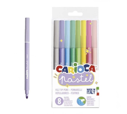 Carioca Pastel Süper Yıkanabilir Keçeli Boya Kalemi 8'li Carioca Pastel Süper Yıkanabilir Keçeli Boya Kalemi 8'li
