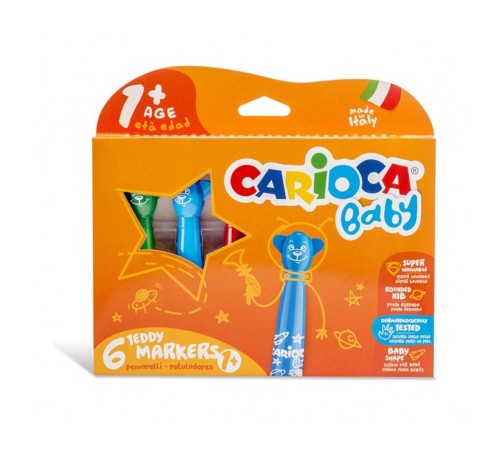 Carioca Teddy Jumbo Keçeli Boya Kalemi 6'lı Carioca Teddy Jumbo Keçeli Boya Kalemi 6'lı