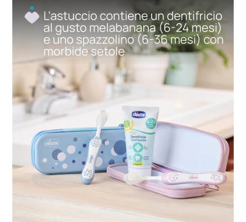 Chicco Diş Fırçası Seti 6+ Ay Lila Chicco Diş Fırçası Seti 6+ Ay Lila