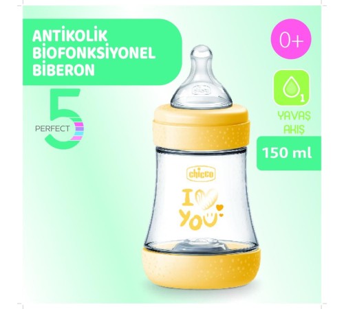 Chicco Perfect 5 Antikolik Biberon PP 150 ml Boy Chicco Perfect 5 Antikolik Biberon PP 150 ml Boy