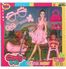 Cindy Doll Pusetli ve Mama Sandalyeli Bebek 02456