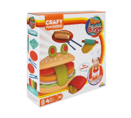 Crafy Süper Burger Oyun Hamuru Seti 200 gr. 12 Parça Crafy Süper Burger Oyun Hamuru Seti 200 gr. 12 Parça