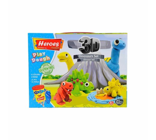 ERN-568 Heroes 3D Dinazor Oyun Hamur Seti - Eren Oyuncak ERN-568 Heroes 3D Dinazor Oyun Hamur Seti - Eren Oyuncak