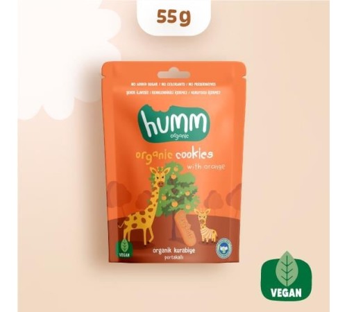 Humm Organik Vegan Portakallı Kurabiye 55 Gr Humm Organik Vegan Portakallı Kurabiye 55 Gr