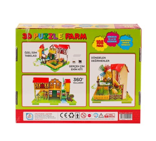 LC0115 3D Boyutlu Çiftlik Puzzle -Laçokids LC0115 3D Boyutlu Çiftlik Puzzle -Laçokids
