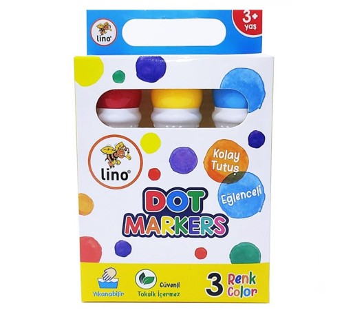 Lino Dot Markers 3'lü Yıkanabilir Lino Dot Markers 3'lü Yıkanabilir