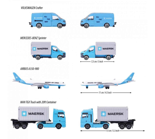Majorette Maersk Temalı Lojistik 4'lü Koleksiyon Paketi Majorette Maersk Temalı Lojistik 4'lü Koleksiyon Paketi