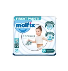 Molfix Premium Bebek Bezi Fırsat Paketi 6 Beden 15+ Kg 34 Adet