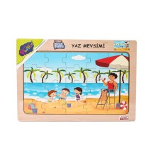 ONY-117/118/119/120 Ahşap Eğitici Puzzle -Yaz Mevsimi