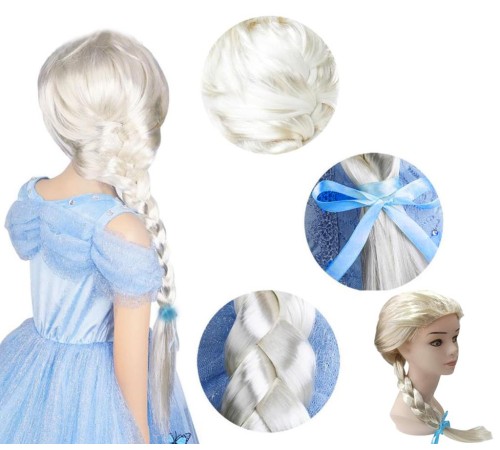 Platin Altın Dore Renk Karlar Ülkesi Elsa Frozen Peruğu Çocuk Boy Platin Altın Dore Renk Karlar Ülkesi Elsa Frozen Peruğu Çocuk Boy