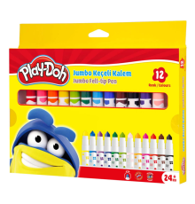 Play-Doh Jumbo Keçeli Kalem Karton 12 Renk 8 mm