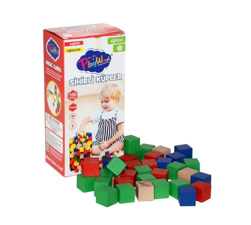 Playwood Ahşap 100 Parça Sihirli Küpler Playwood Ahşap 100 Parça Sihirli Küpler