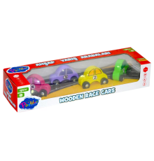 Playwood Ahşap Yarış Arabası 4'lü Paket