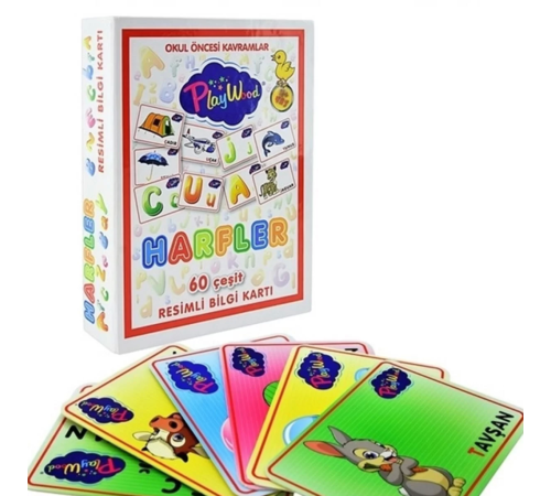 Playwood Eğitici Resimli Bilgi Kartı Harfler Playwood Eğitici Resimli Bilgi Kartı Harfler