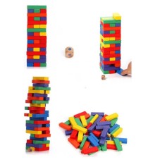 Playwood Renkli Ahşap Denge Oyunu 54 Parça