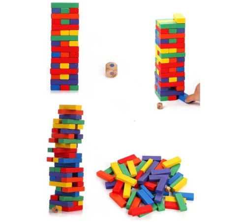 Playwood Renkli Ahşap Denge Oyunu 54 Parça Playwood Renkli Ahşap Denge Oyunu 54 Parça