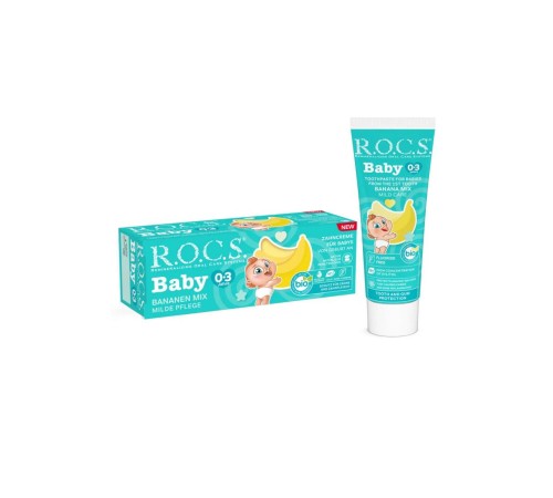 R.O.C.S.Bebek Diş Macunu Muz Püresi Tadında 0-3 Yaş 45 Gr R.O.C.S.Bebek Diş Macunu Muz Püresi Tadında 0-3 Yaş 45 Gr