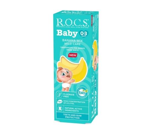 R.O.C.S.Bebek Diş Macunu Muz Püresi Tadında 0-3 Yaş 45 Gr R.O.C.S.Bebek Diş Macunu Muz Püresi Tadında 0-3 Yaş 45 Gr