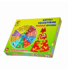 Şirin Hayvanlar İngilizce Eğitici Puzzle