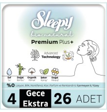 Sleepy Bio Natural Premium Plus Mega Ekstra Gece Ped 26 Adet