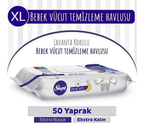 Sleepy XL Lavanta Kokulu Bebek Vücut Temizleme Mendili 50 Yaprak Sleepy XL Lavanta Kokulu Bebek Vücut Temizleme Mendili 50 Yaprak