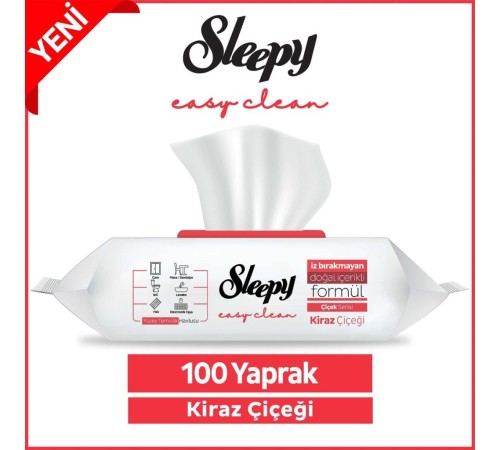 Sleepy Yüzey Temizlik Havlusu 100 Adet Kiraz