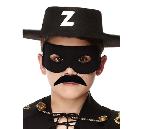 Siyah Renk Zorro Şapkası Zorro Maskesi ve Zorro Bıyık Çocuk Boy Siyah Renk Zorro Şapkası Zorro Maskesi ve Zorro Bıyık Çocuk Boy