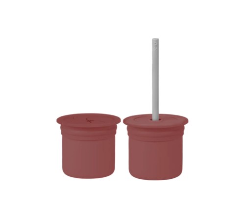 Pipetli Silikon Bardak Seti Velvet Rose / Powder Grey Pipetli Silikon Bardak Seti Velvet Rose / Powder Grey