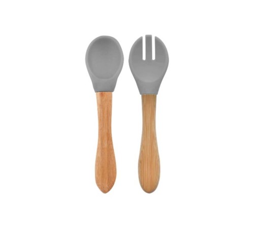 Mama Kaşığı ve Çatal Seti Powder Grey Mama Kaşığı ve Çatal Seti Powder Grey