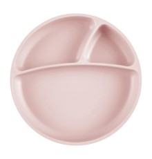 Porsiyon Vakum Tabanlı Silikon Tabak Pinky Pink