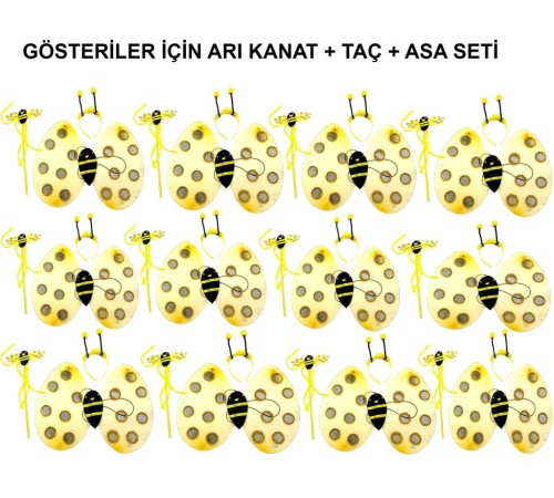 Okul Gösterileri için 12'li Arı Kanadı Seti - Etkinlik Kanatları Okul Gösterileri için 12'li Arı Kanadı Seti - Etkinlik Kanatları
