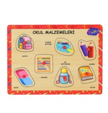 ONY-196-197 Ahşap Tutmalı Okul Malzemeleri -Onyıl Oyuncak