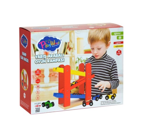 ONY-382 PlayWood Ahşap Yarış Arabalı Oyun Rampası-Onyıl ONY-382 PlayWood Ahşap Yarış Arabalı Oyun Rampası-Onyıl
