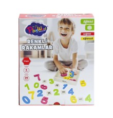 ONY-401 Ahşap Renkli Rakamlar 26 Parça -Onyıl Oyuncak