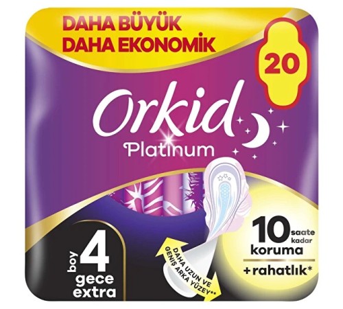Orkid Ultra Platinum Gece Extra Ped 20'Li Orkid Ultra Platinum Gece Extra Ped 20'Li