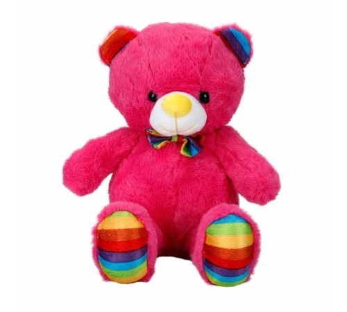 Oturan Kurdeleli Renkli Peluş Ayı 30 cm