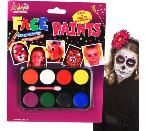 Palyaço Yüz Boyama Seti Fırçalı Makyaj Boyama Seti 8 Renk