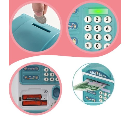 Parmak İzi Okumalı Elektronik Şifreli Otomatik Kağıt Para Alan ATM Kumbara