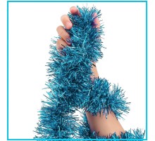   Parti İçin Sim Süs 2 Metre Uzunluk 6 cm Genişlik Açık Mavi Renk İthal