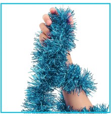   Parti İçin Sim Süs 2 Metre Uzunluk 6 cm Genişlik Açık Mavi Renk İthal