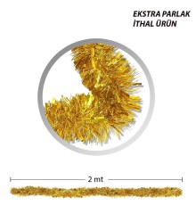 Parti İçin Sim Süs 2 Metre Uzunluk 6 cm Genişlik Altın Renk İthal