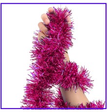 Parti İçin Sim Süs 2 Metre Uzunluk 6 cm Genişlik Fuşya Renk İthal