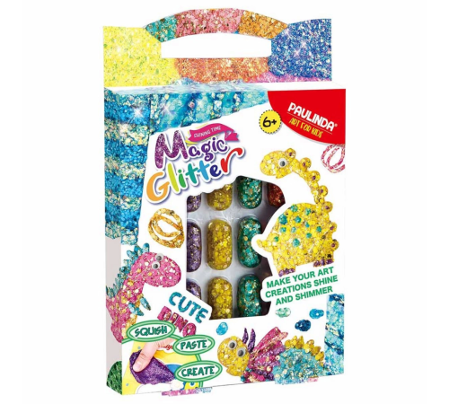 Paulinda Magic Glitter Cute Dino Hobi Set 12x5 ml S00095579 Paulinda Magic Glitter Cute Dino Hobi Set 12x5 ml S00095579