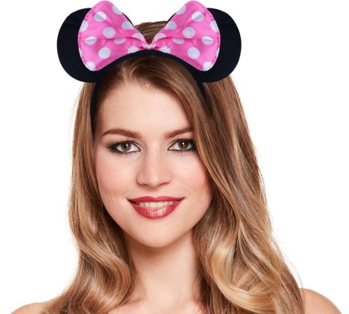 Pembe Fiyonklu Minnie Mouse Tacı Mini Kulak