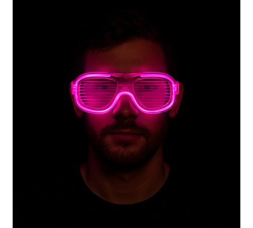 Pembe Led Işıklı Parti Gözlüğü - Neon Glow Şerit Gözlük 3 Modlu Pembe Led Işıklı Parti Gözlüğü - Neon Glow Şerit Gözlük 3 Modlu