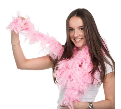 Pembe Renk Kabarık Kalın Otriş Boa Tüy 6 cm Genişlik 180-200 cm Uzunluk