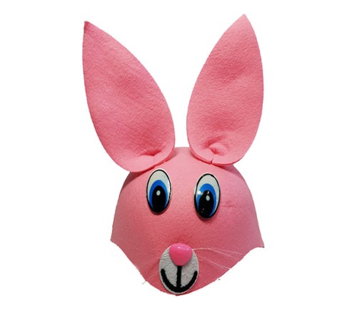 Pembe Renk Kulaklı Tavşan Şapkası Hayvan Şapkası Pembe Renk Kulaklı Tavşan Şapkası Hayvan Şapkası