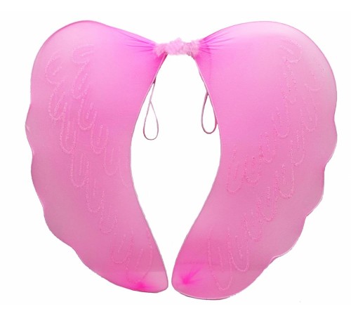 Pembe Renk Ortası Pembe Tüylü Tül Peri Kanadı 40x50 cm