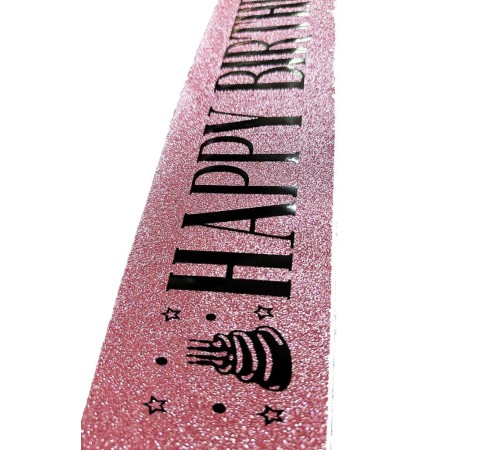 Pembe Üzeri Siyah Büyük Happy Birthday Yazılı Simli Işıltılı Kuşak Kemer 10 cm Genişlik Pembe Üzeri Siyah Büyük Happy Birthday Yazılı Simli Işıltılı Kuşak Kemer 10 cm Genişlik