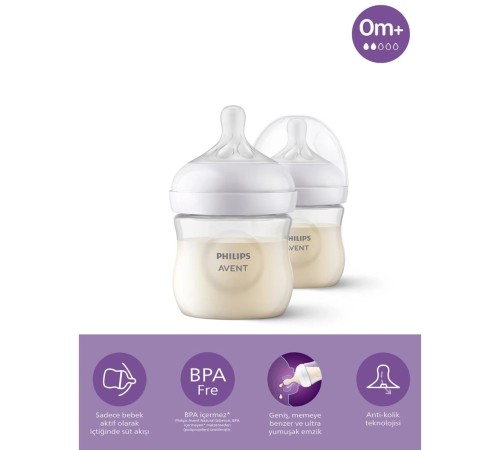 Avent Doğal Tepkili Natural Response PP 2li Biberon Seti 125ml 0+ Ay Avent Doğal Tepkili Natural Response PP 2li Biberon Seti 125ml 0+ Ay